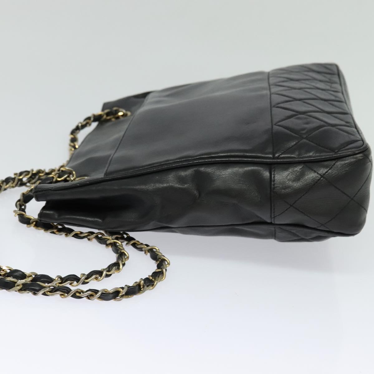 Chanel Vintage Grand Shopping Tote Quilted Calfskin, BLACK, LEATHER, Shoulder bag