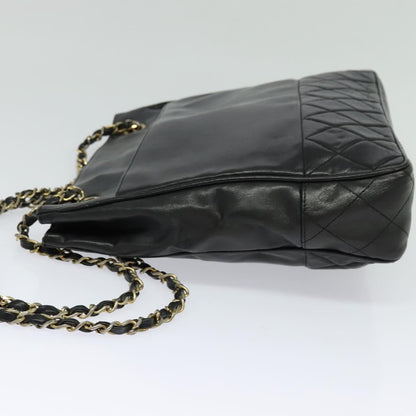 Chanel Vintage Grand Shopping Tote Quilted Calfskin, BLACK, LEATHER, Shoulder bag