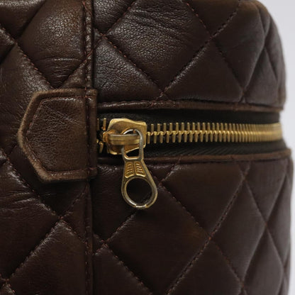 Chanel Vanity, Brown, Leather, clutch