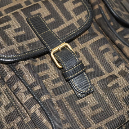 Fendi Zucca, Brown, Canvas, backpack