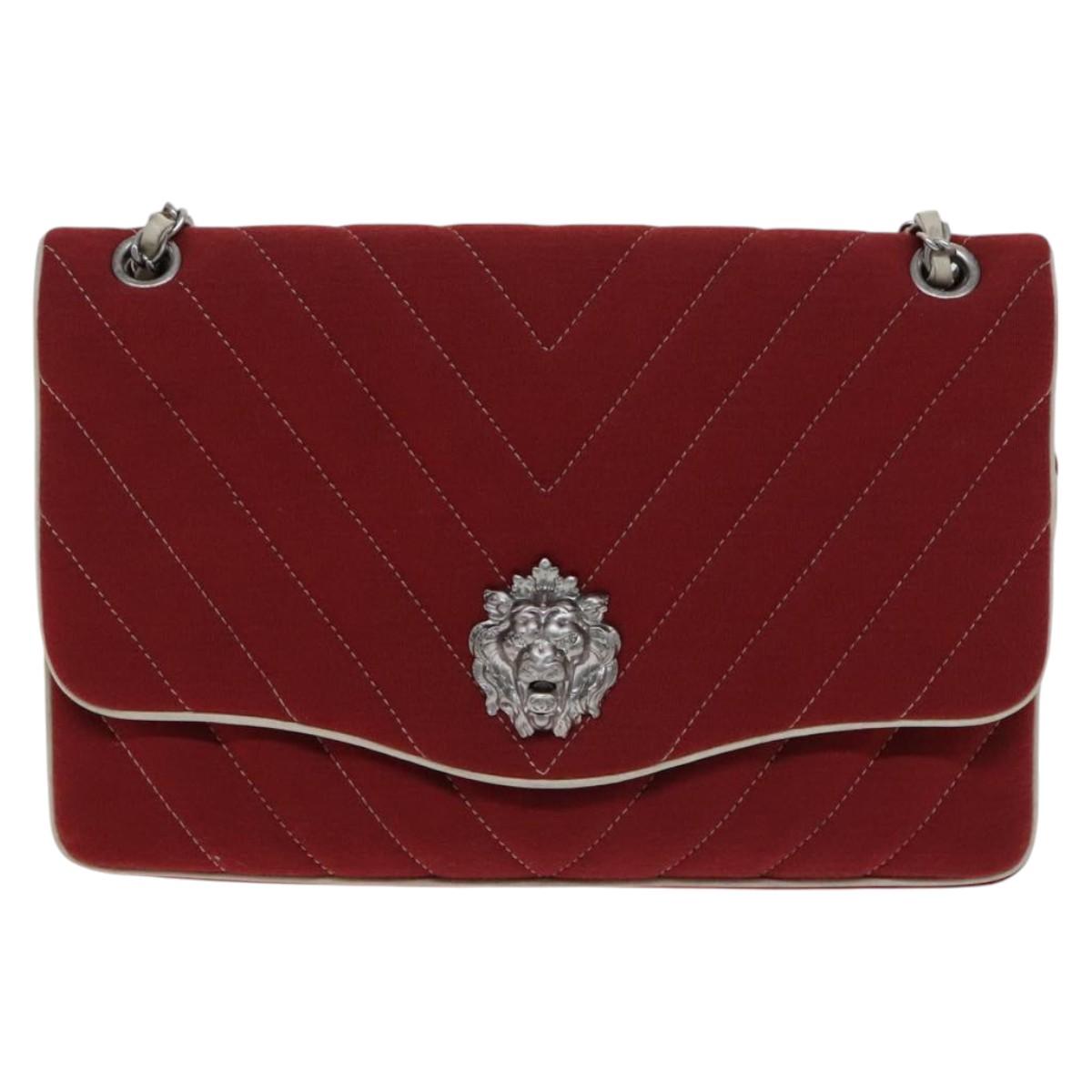 Chanel Chevron Quilted Leo Lion Single Flap Bag Jersey and leather, RED, CANVAS, Handbag