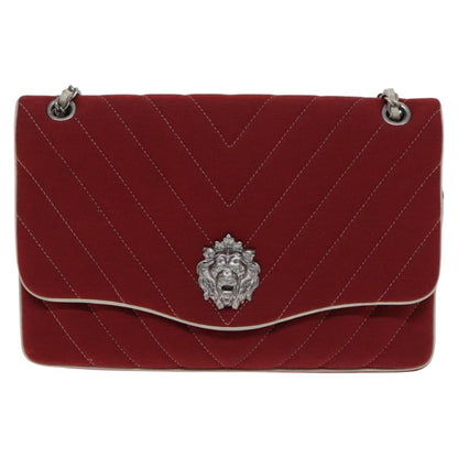 Chanel Chevron Quilted Leo Lion Single Flap Bag Jersey and leather, RED, CANVAS, Handbag