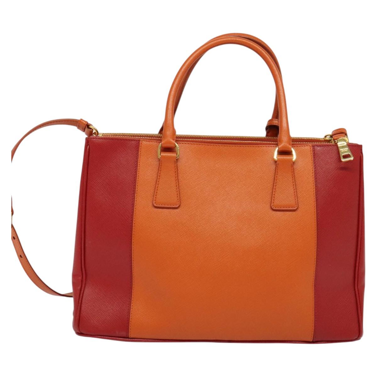 Prada Galleria, Orange, Leather, handbag