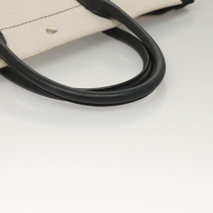 Saint Laurent Rive Gauche, White, "CANVAS, LEATHER", handbag