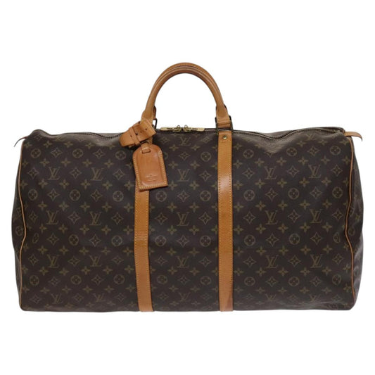 Louis Vuitton Keepall 60, Brown, Canvas, travel