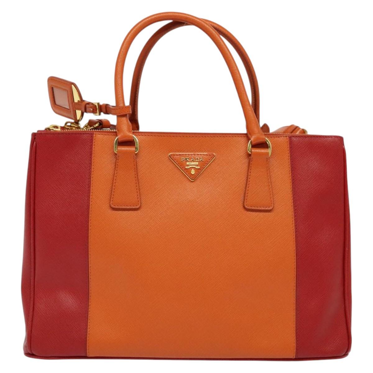 Prada Galleria, Orange, Leather, handbag