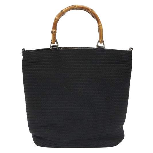 Gucci Bamboo, Black, Canvas, tote