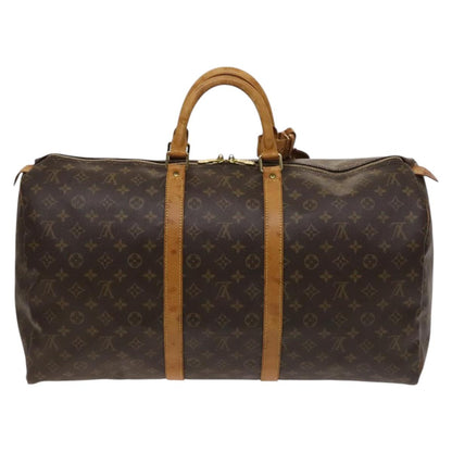 Louis Vuitton Keepall 55, Brown, Canvas, travel