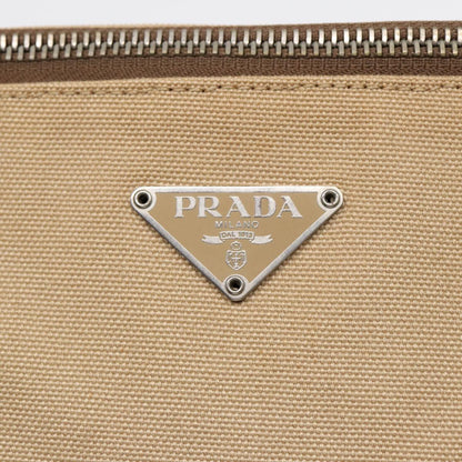 Prada Bowling, Beige, Canvas, shoulder