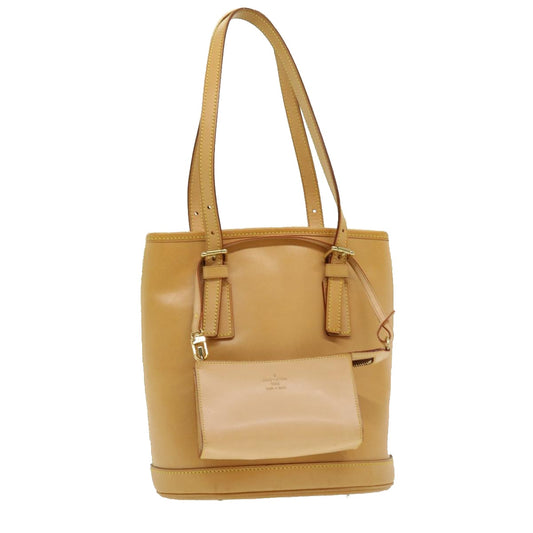 Louis Vuitton Bucket PM, Beige, Leather, shoulder