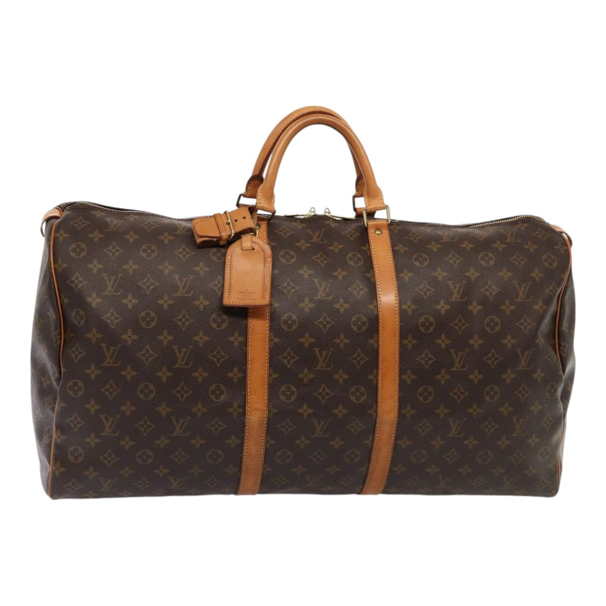 Louis Vuitton Keepall 60, Brown, Canvas, travel