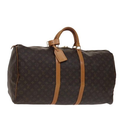 Louis Vuitton Keepall 60, Brown, Canvas, travel