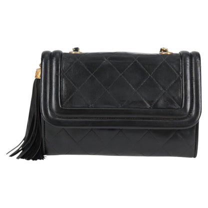 Chanel Tassel, Black, Leather, shoulder