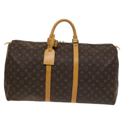 Louis Vuitton Keepall 55, Brown, Canvas, travel