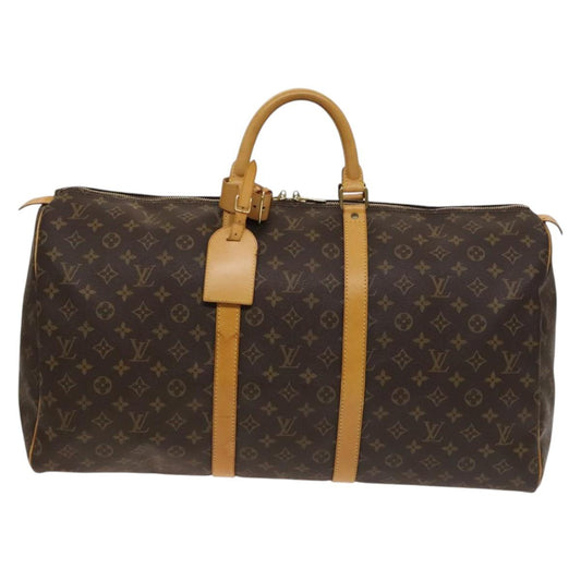 Louis Vuitton Keepall 55, Brown, Canvas, travel