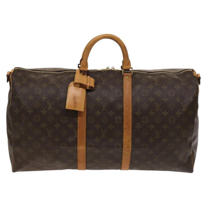 Louis Vuitton Keepall Bandouliere 55, Brown, Canvas, travel