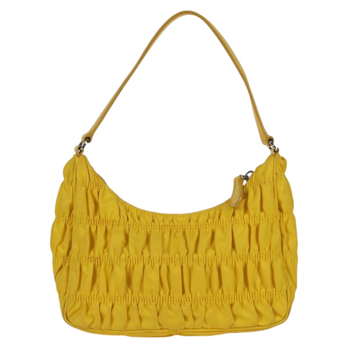 Prada Re-Nylon, Yellow, NYLON, clutch