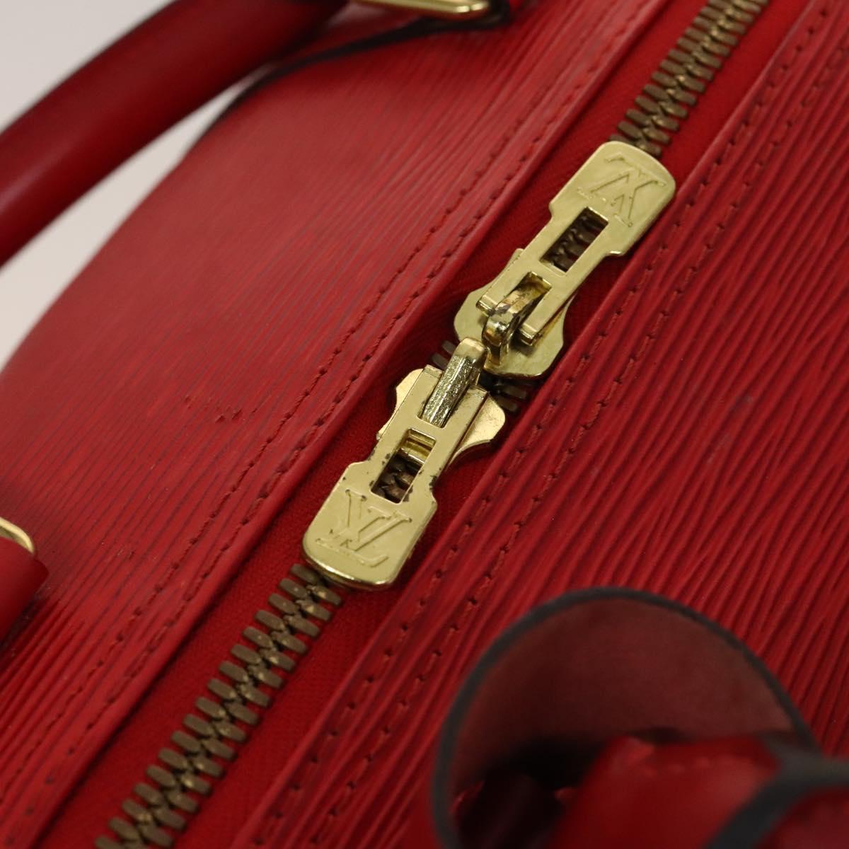 Louis Vuitton Keepall 55, Red, Leather, travel
