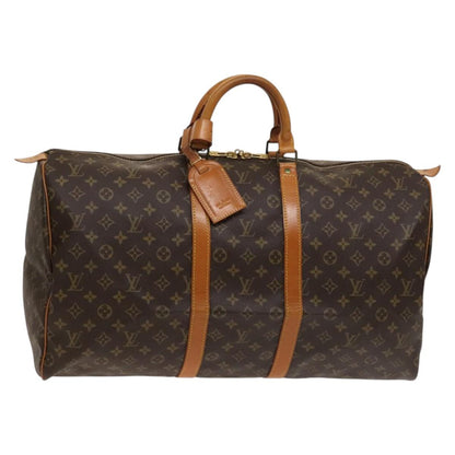Louis Vuitton Keepall 55, Brown, Canvas, travel