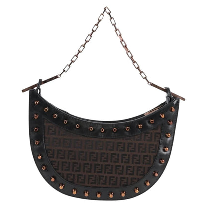 Fendi, Black, Canvas, shoulder