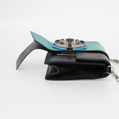 Prada Ribbon, Black, Leather, shoulder