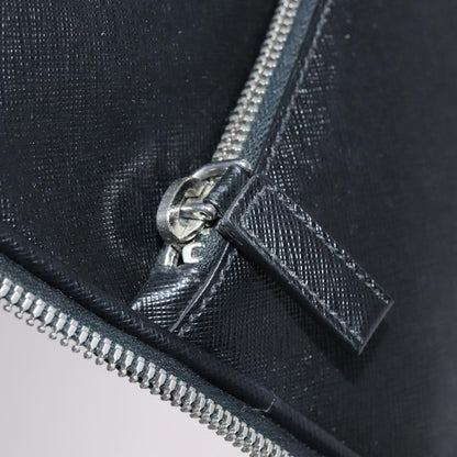 Prada Triangle Logo, Black, Leather, travel
