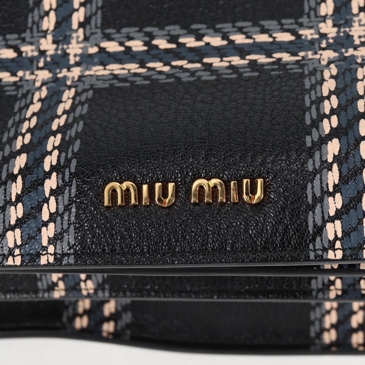 Miu Miu Madras, Black, Leather, tote
