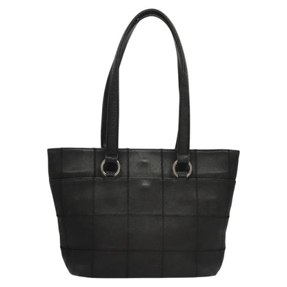 Chanel Chocolate bar, Black, Leather, tote