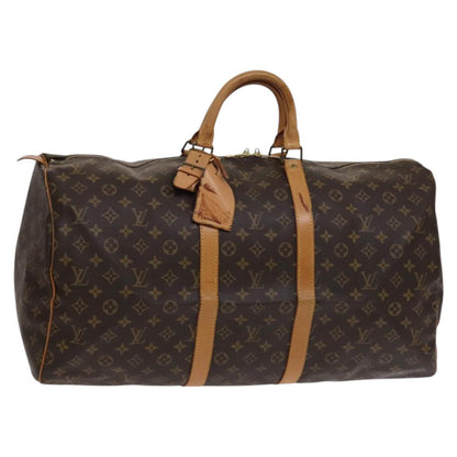 Louis Vuitton Keepall 55, Brown, Canvas, travel