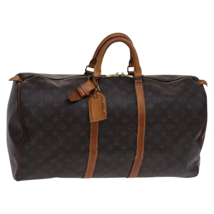 Louis Vuitton Keepall 55, Brown, Canvas, travel