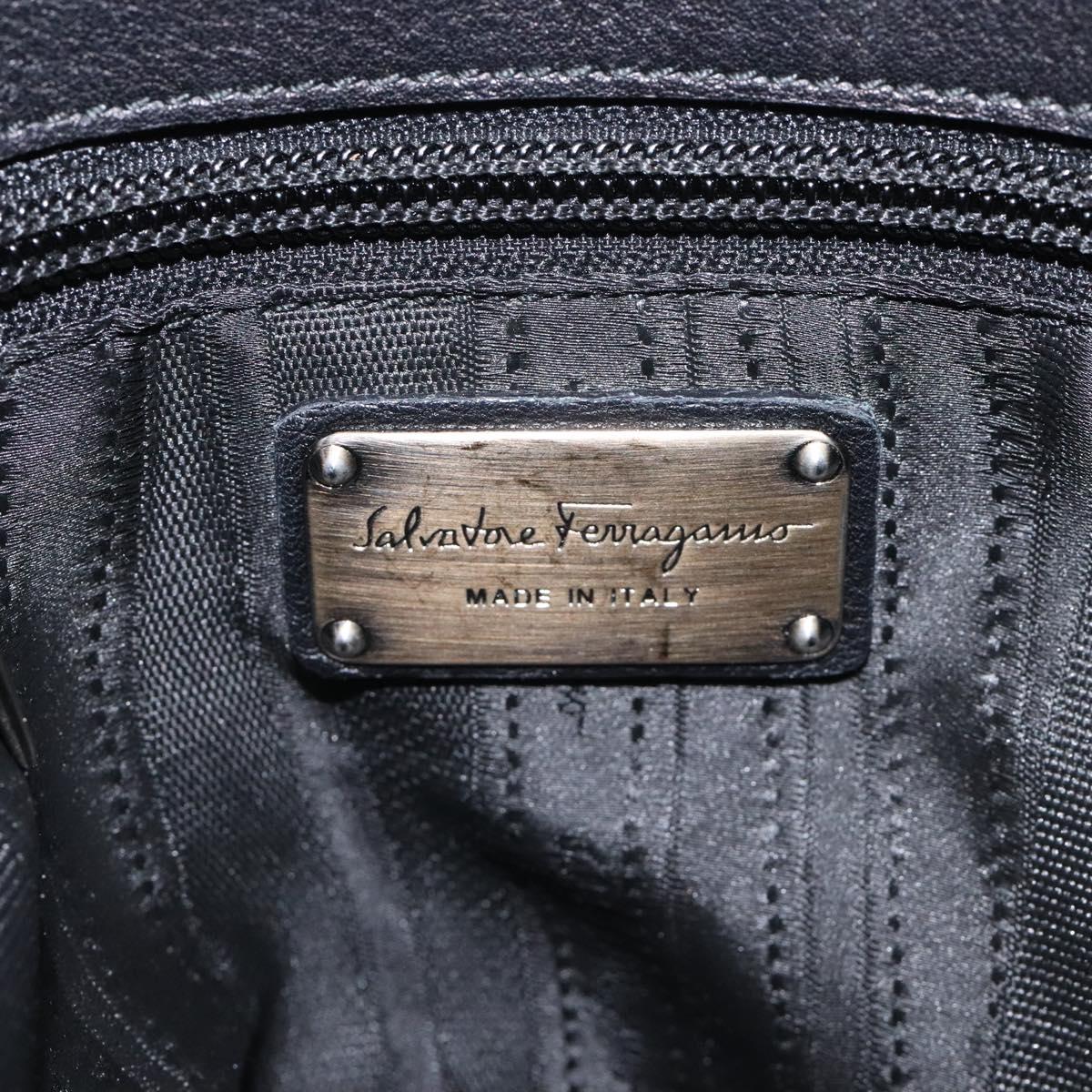 Salvatore Ferragamo Gancini, Black, Leather, handbag