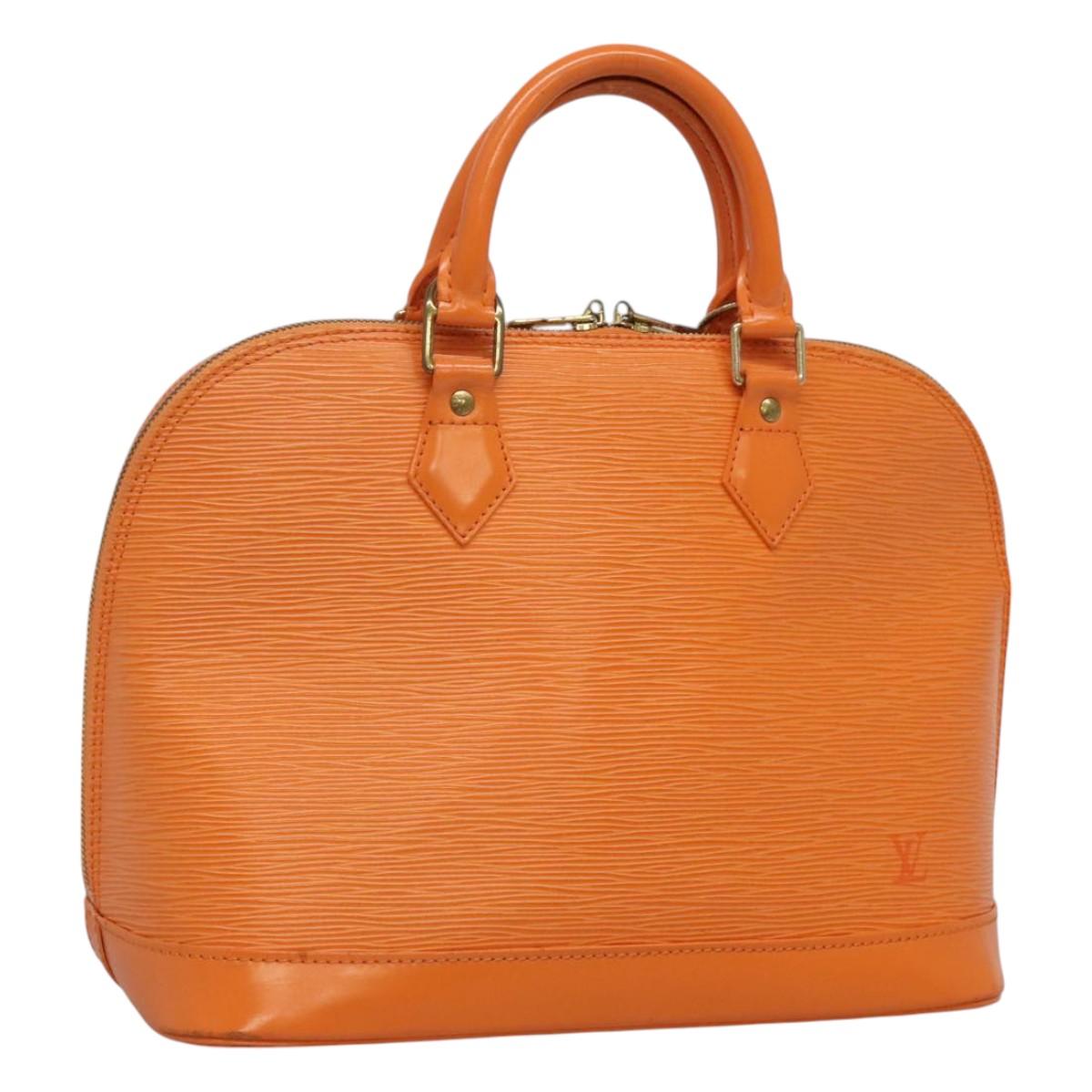 Louis Vuitton Alma, Orange, Leather, handbag