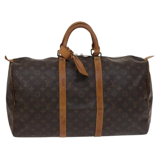 Louis Vuitton Keepall 50, Brown, Canvas, travel