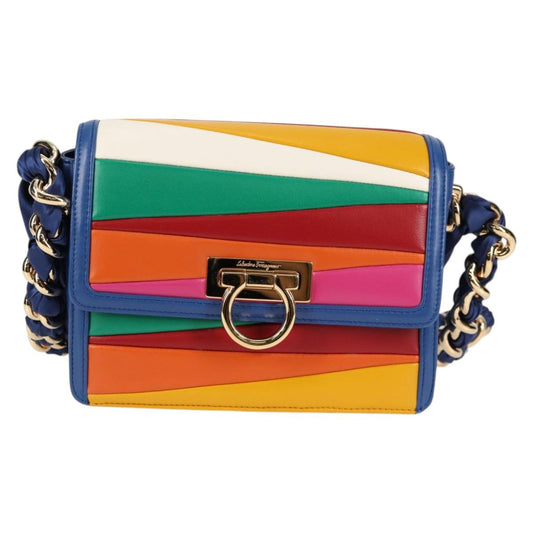Salvatore Ferragamo Gancini, Multicolour, Leather, clutch
