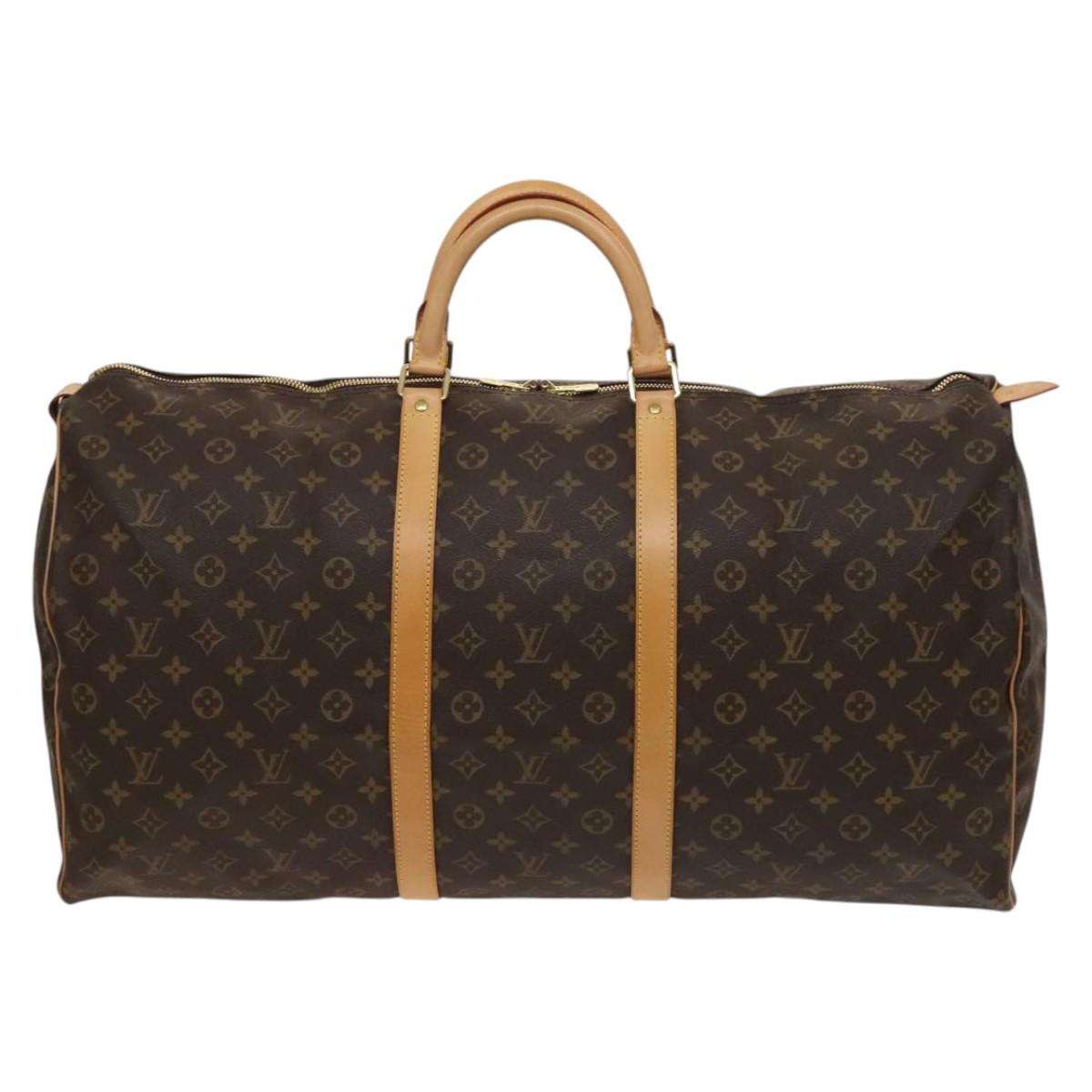 Louis Vuitton Keepall 60, Brown, Canvas, travel