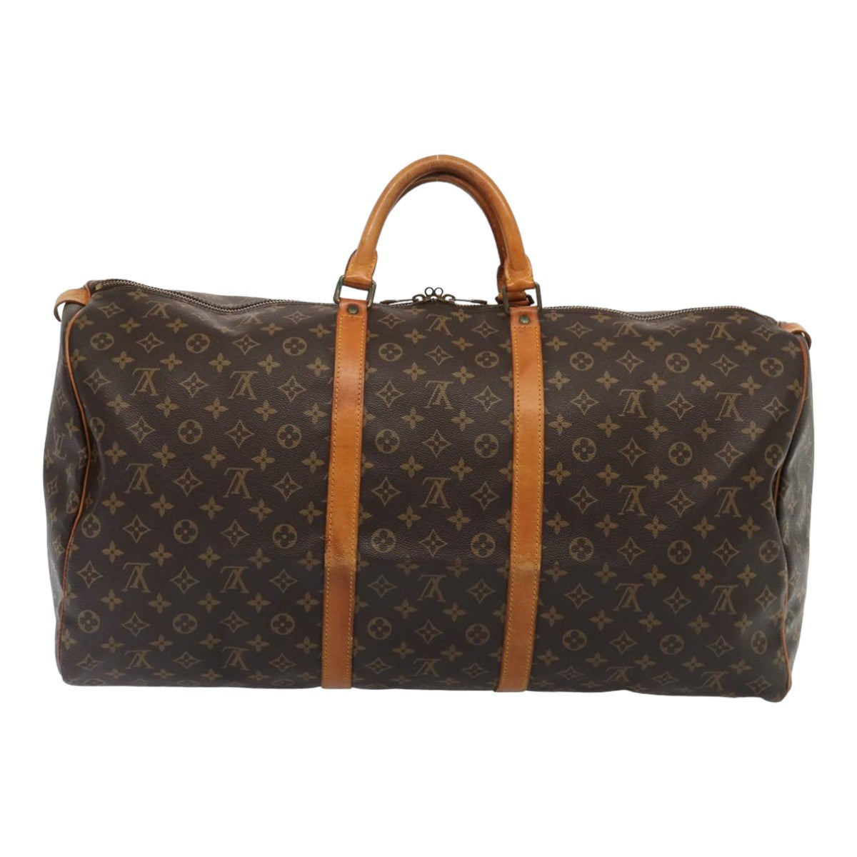 Louis Vuitton Keepall 60, Brown, Canvas, travel