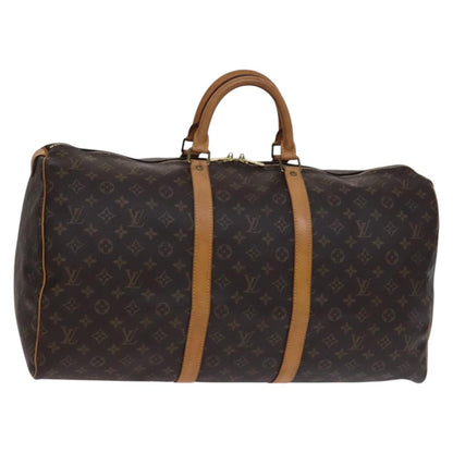 Louis Vuitton Keepall 55, Brown, Canvas, travel