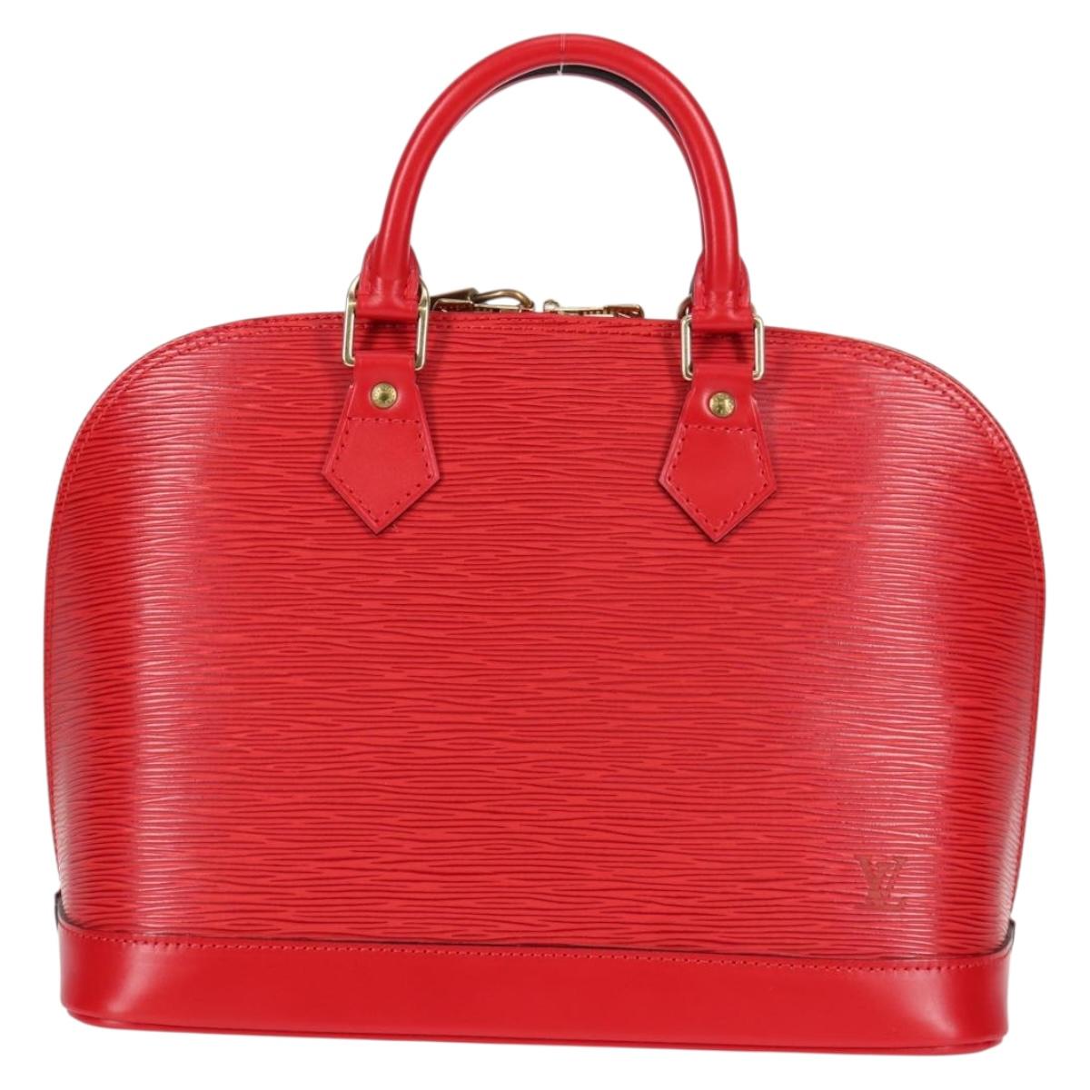 Louis Vuitton Alma, Red, Leather, handbag