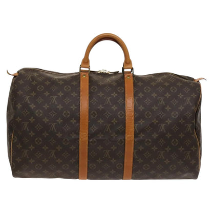Louis Vuitton Keepall 55, Brown, Canvas, travel