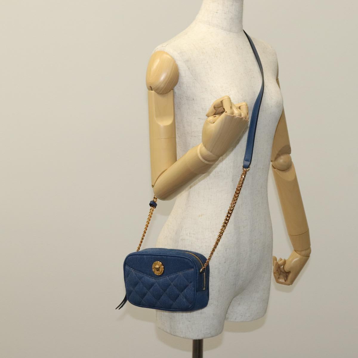 Versace, Blue, Denim - Jeans, shoulder