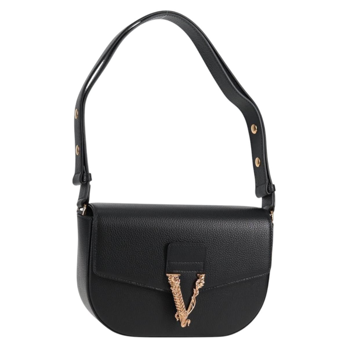 Versace Medusa, Black, Leather, shoulder