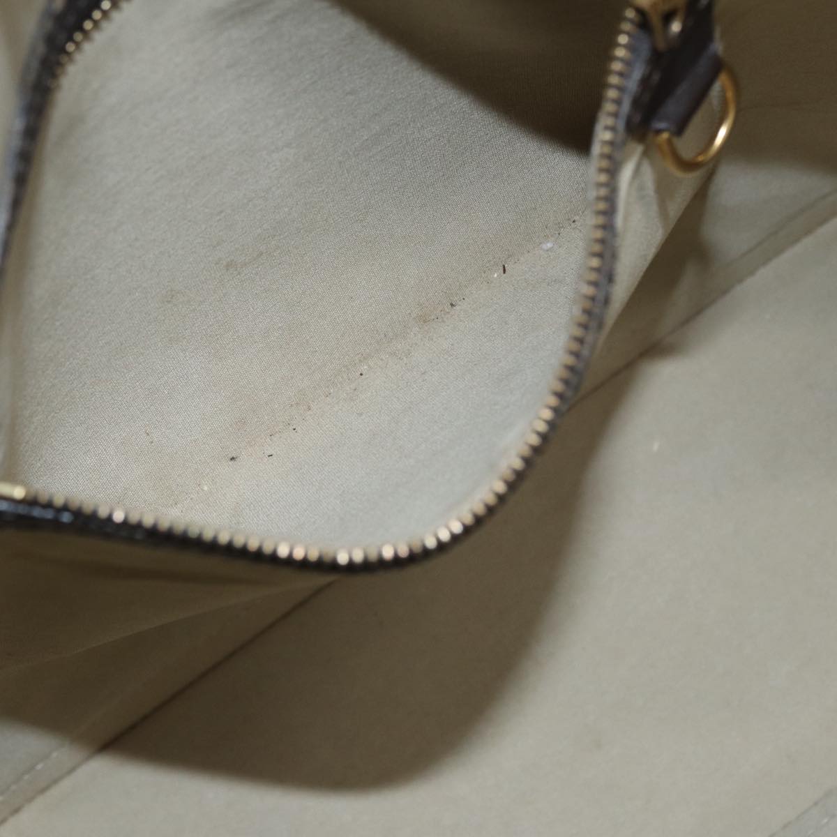 Louis Vuitton Alma long, Grey, Canvas, handbag