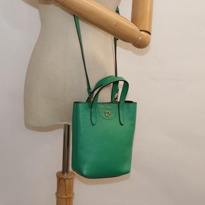Salvatore Ferragamo Gancini, Green, Leather, handbag