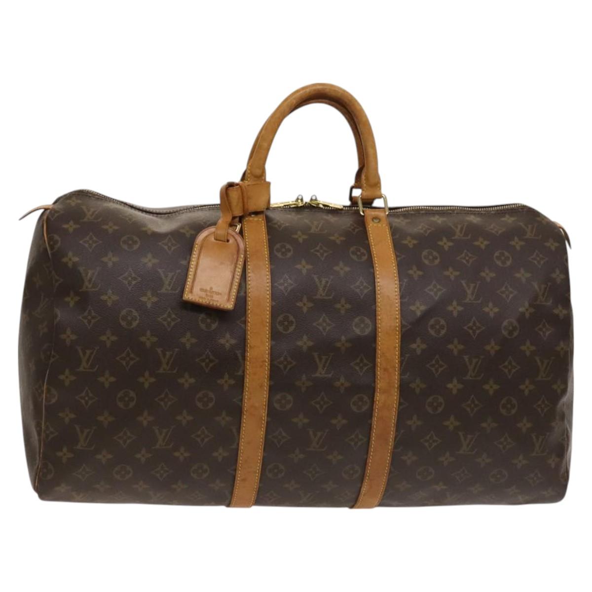 Louis Vuitton Keepall 55, Brown, Canvas, travel