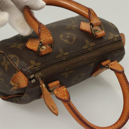 Louis Vuitton Mini speedy, Brown, "CANVAS, LEATHER", handbag