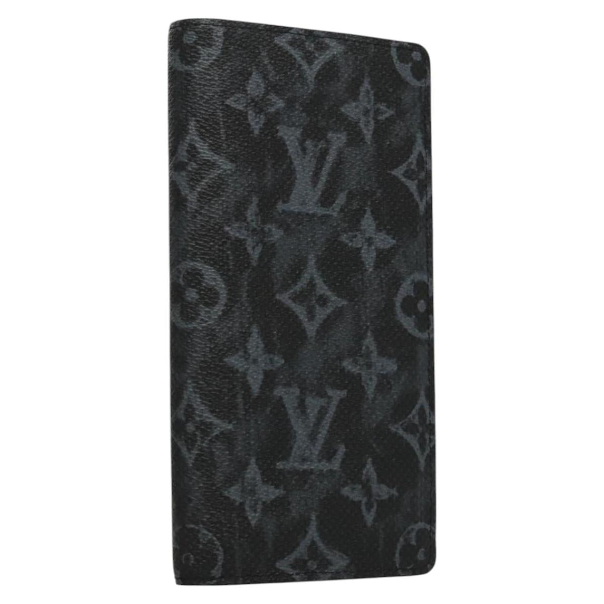 Louis Vuitton Brazza, Black, Canvas, wallet