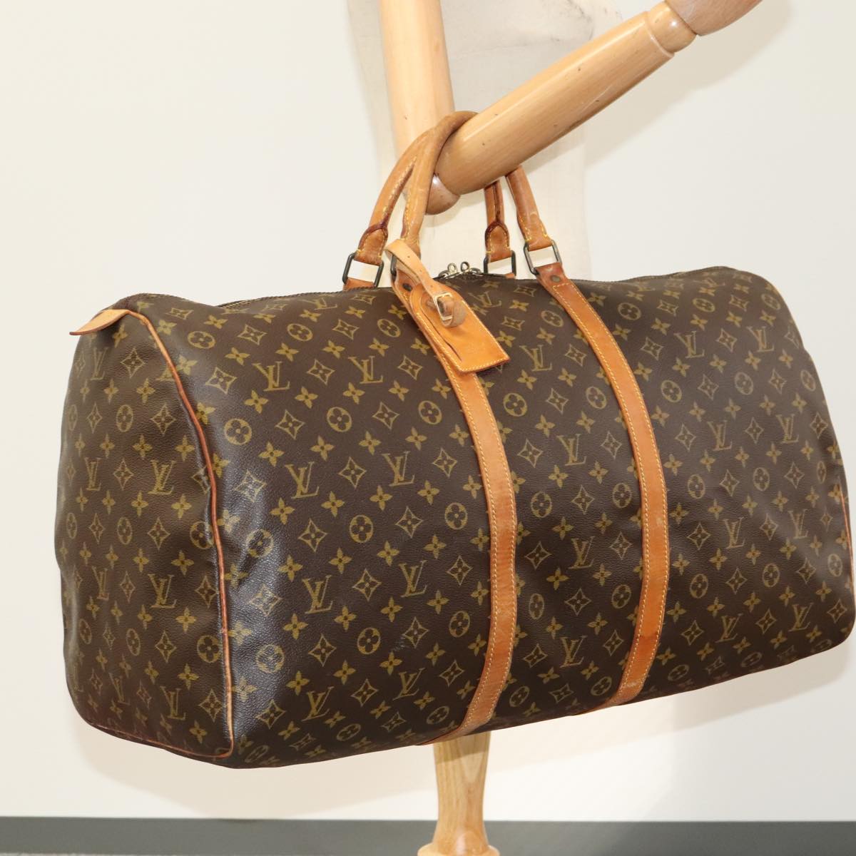 Louis Vuitton Keepall 60, Brown, Canvas, travel