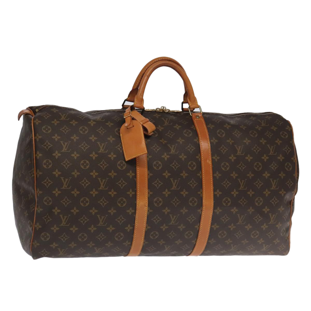 Louis Vuitton Keepall 60, Brown, Canvas, travel