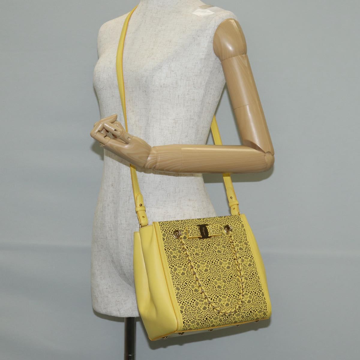Salvatore Ferragamo Vara, Yellow, Leather, shoulder