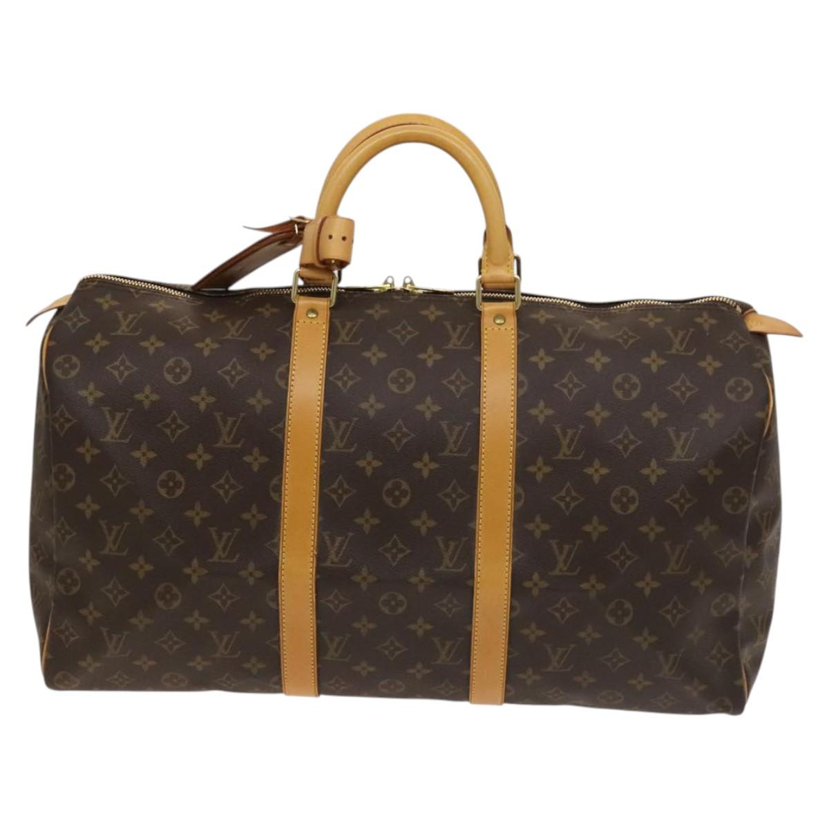 Louis Vuitton Keepall 50, Brown, Canvas, travel